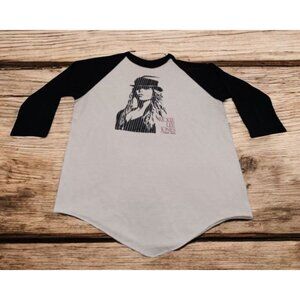 VTG 1982 Rickie Lee Jones Raglan Band T-Shirt L Rare 80s Band Ringer ~ Flaws